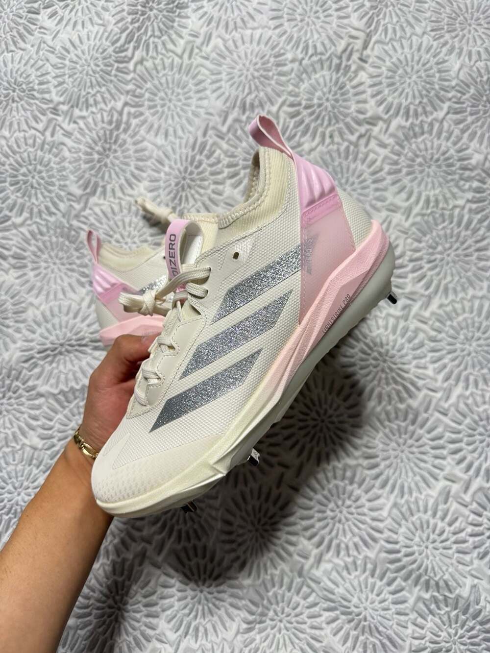 Adidas Adizero Instinct+ Softball Cleats Womens 8 Cream White Pink